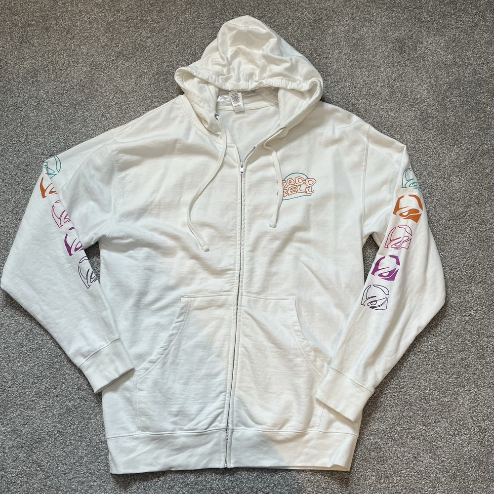 Taco Bell Full Zip Hoodie Black Graphic Sweatshirt Mens Large